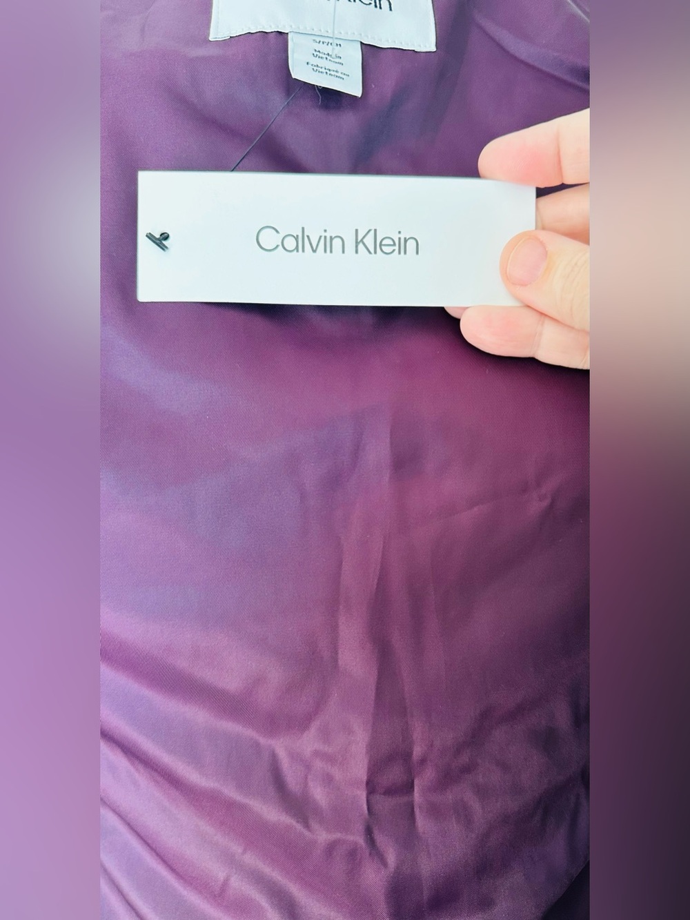 Calvin Klein Quilted Puffer Vest in Plum - Picture 7 of 7